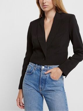 Express Black Cropped Blazer Jacket